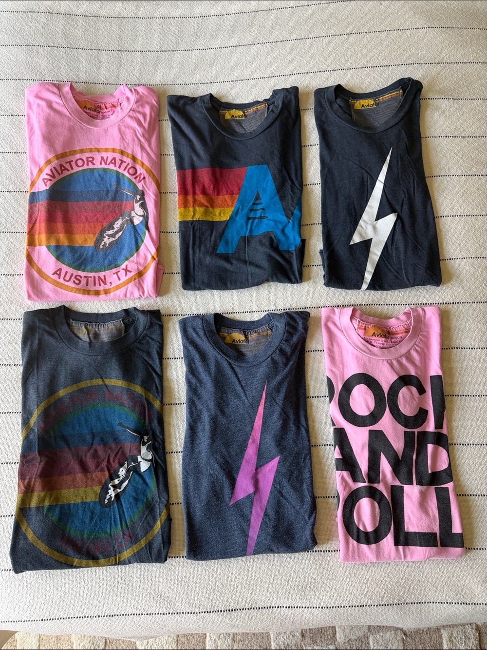 Bundle of 6 Aviator Nation Boyfriend Tees size XS